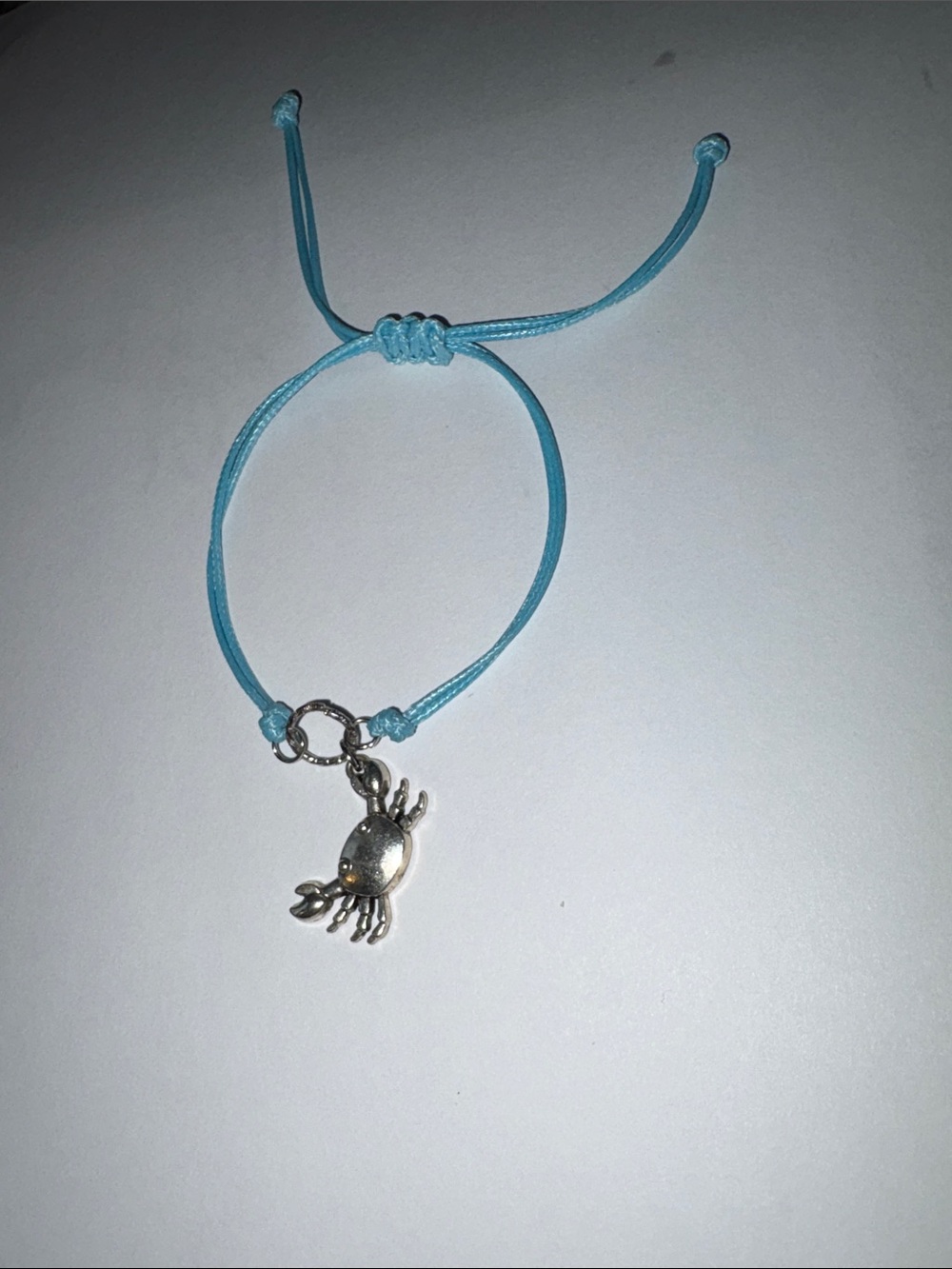 Blue Cord Bracelet with Silver Crab Charm by Sassy Charmer